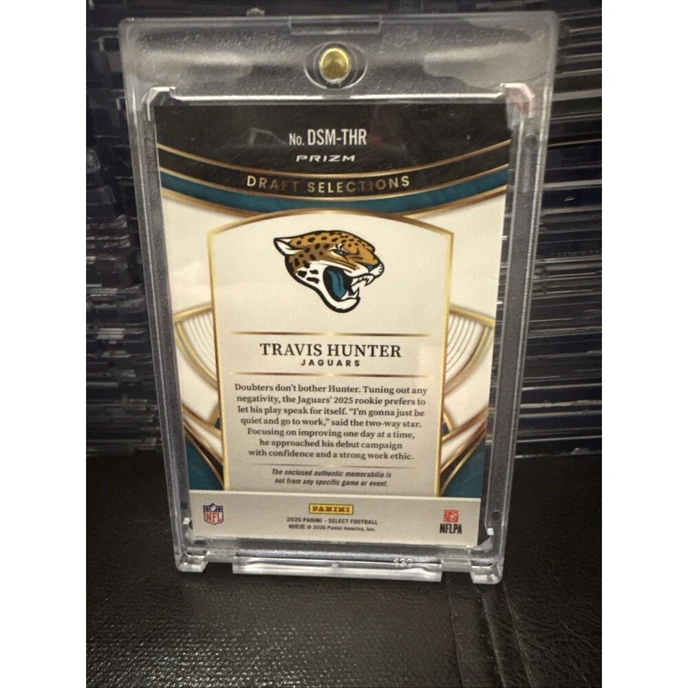 2025 Panini Select Travis Hunter Draft Selections Blue Prizm Patch Rookie